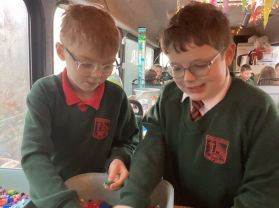 Mrs Kane’s class have fun on the prayer bus 🚌 